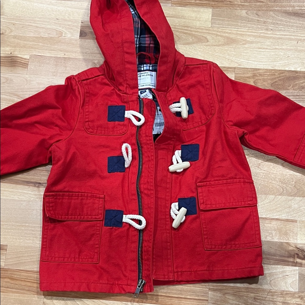 Janie and Jack Red Kids coat with Toggle Closures